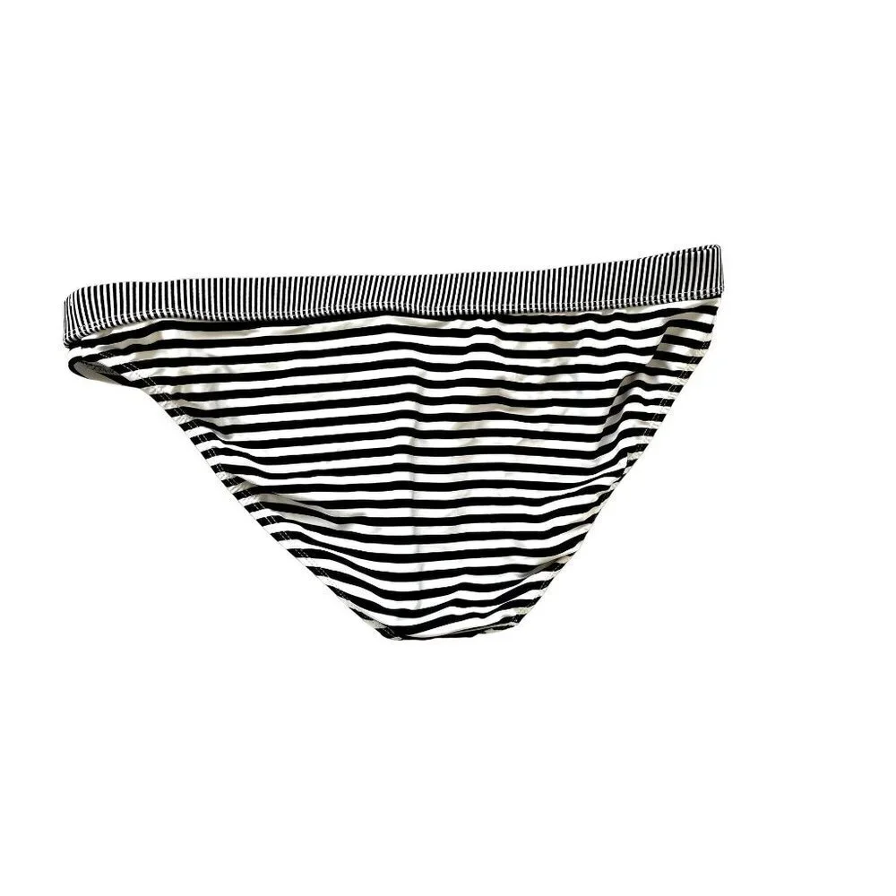 Old Navy Black & White Striped Bikini Bottom Size L - Picture 2 of 4